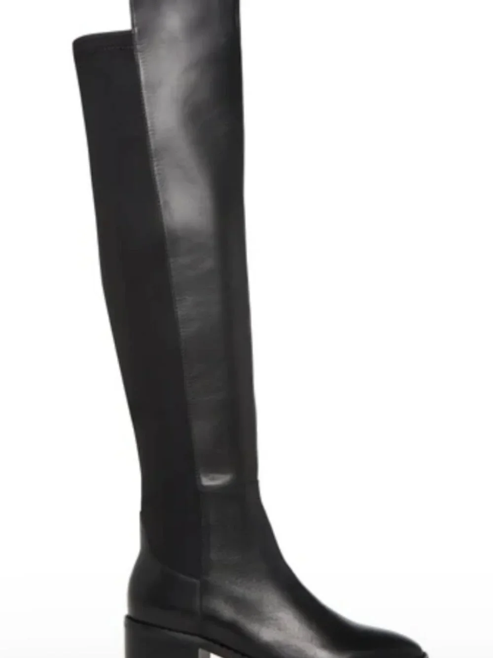 Biondo Sierra Waterproof Black Leather Over-the-Knee Lug Sole Boot - 8